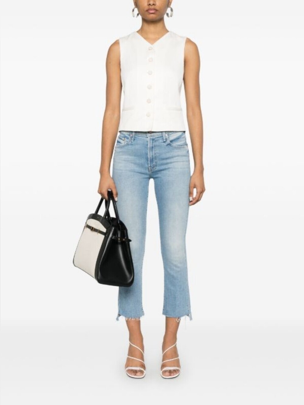 MOTHER The Insider Crop Step Fray  Jeans Size 25
